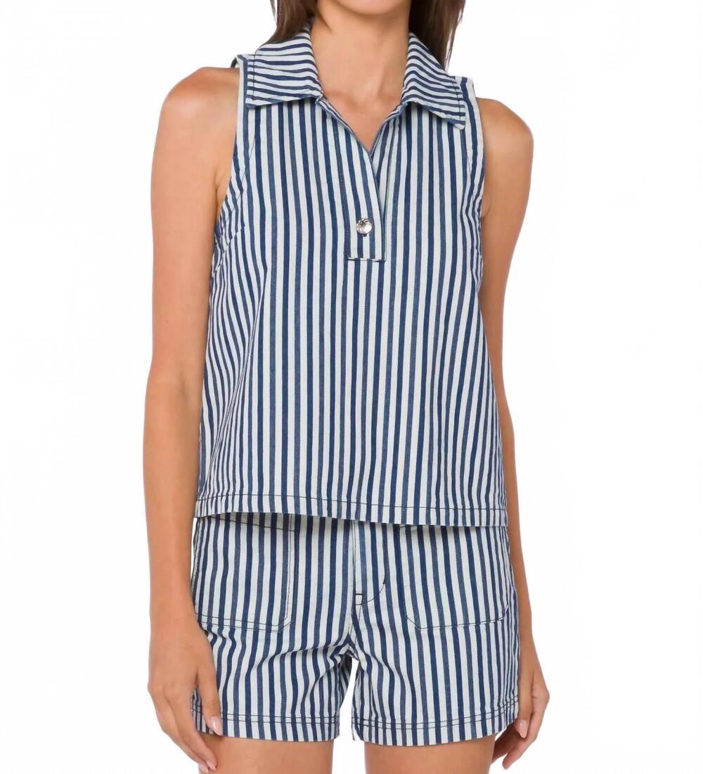 NEW VELVET HEART kensey top in indigo stripe